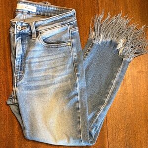 KanCan Light Blue Frayed Ankle Jeans